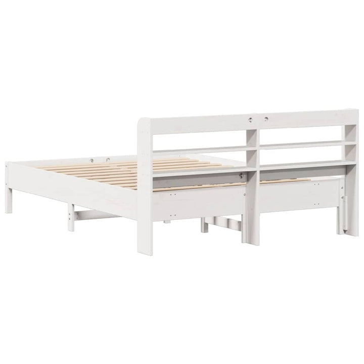 sengeramme uden madras 140x200 cm massivt fyrretræ hvid