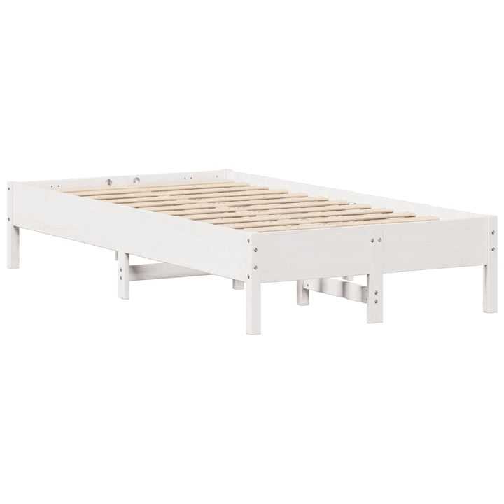 sengeramme uden madras 120x200 cm massivt fyrretræ hvid
