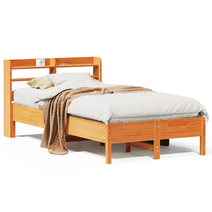 sengeramme uden madras 120x200 cm massivt fyrretræ gyldenbrun