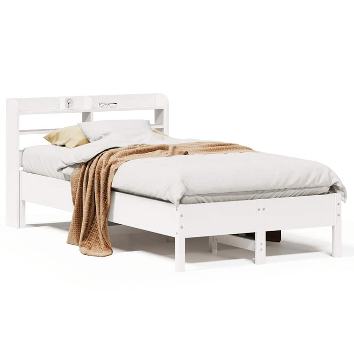 sengeramme uden madras 100x200 cm massivt fyrretræ hvid
