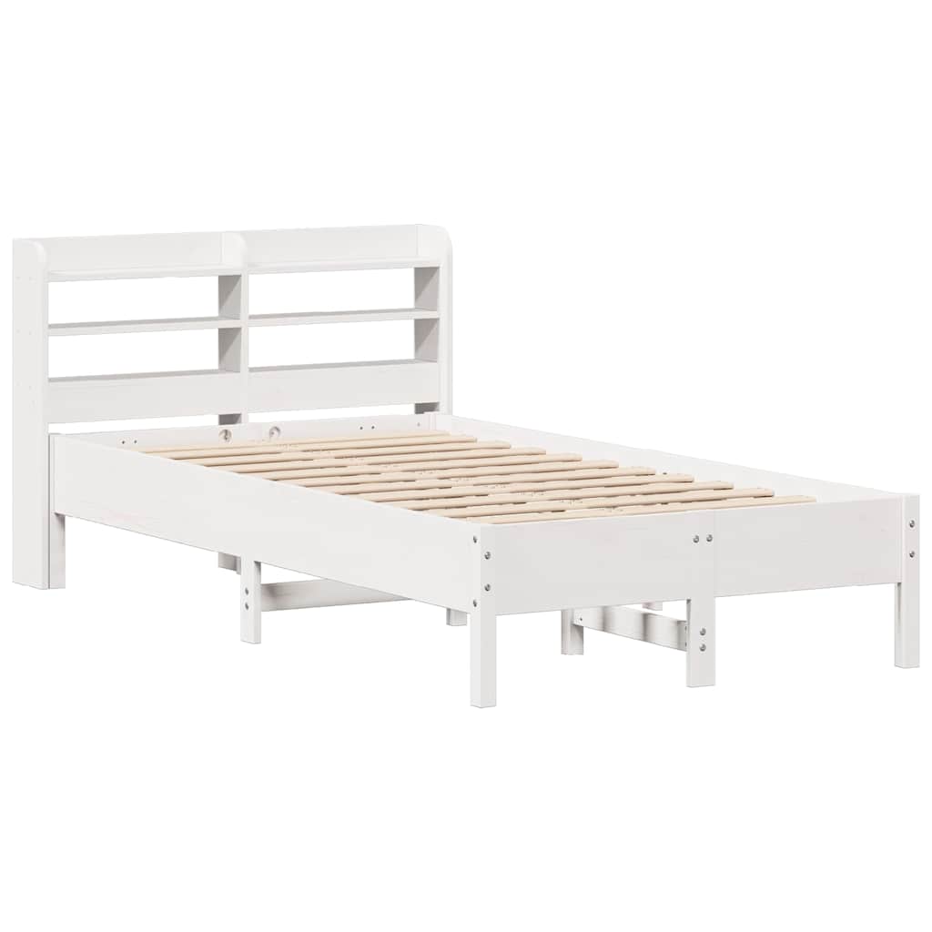 sengeramme uden madras 100x200 cm massivt fyrretræ hvid