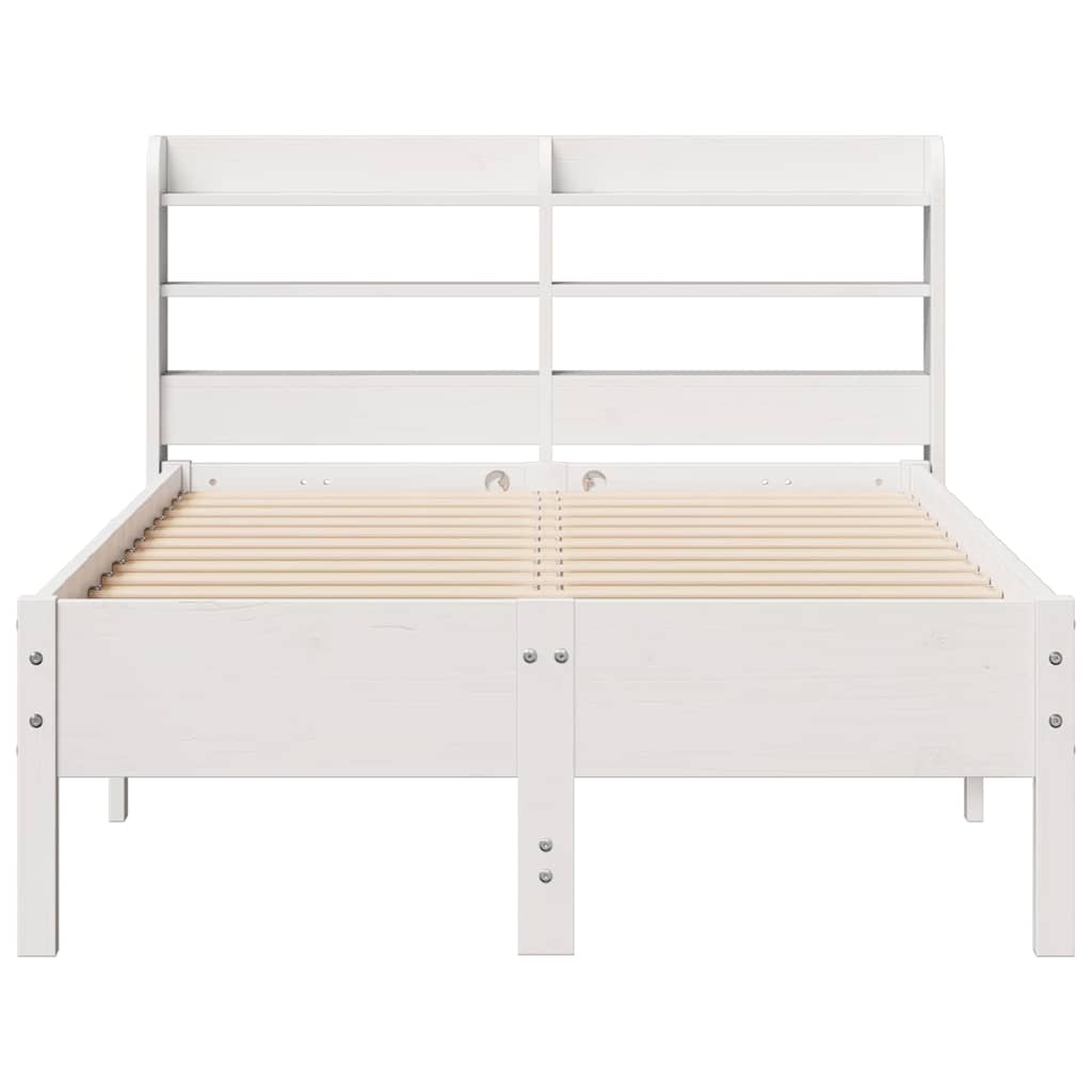 sengeramme uden madras 100x200 cm massivt fyrretræ hvid