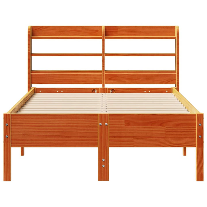 sengeramme uden madras 100x200 cm massivt fyrretræ gyldenbrun