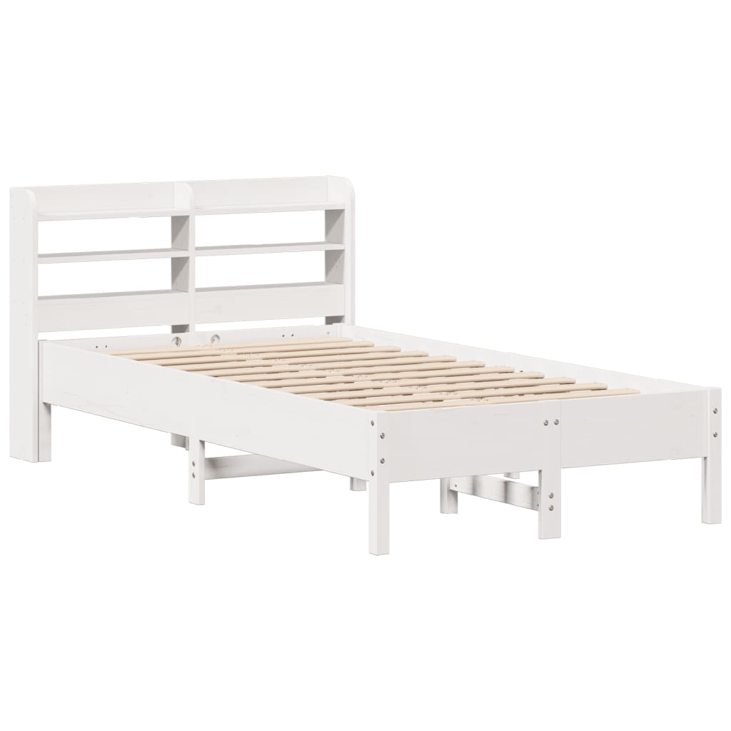 sengeramme uden madras 90x200 cm massivt fyrretræ hvid