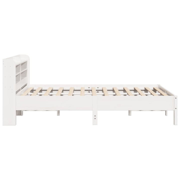 sengeramme uden madras 140x190 cm massivt fyrretræ hvid