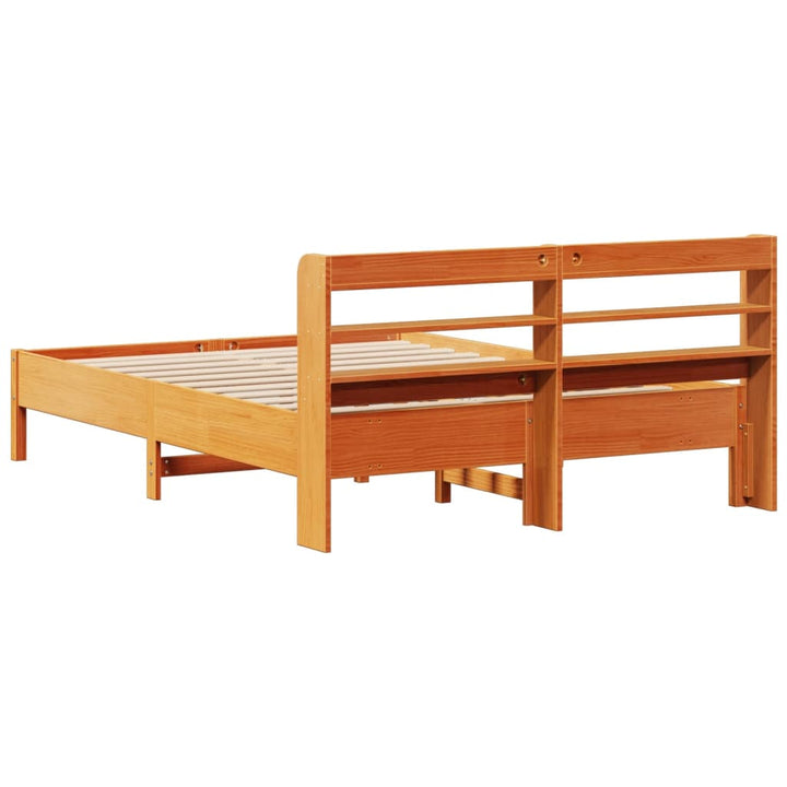 sengeramme uden madras 140x190 cm massivt fyrretræ gyldenbrun