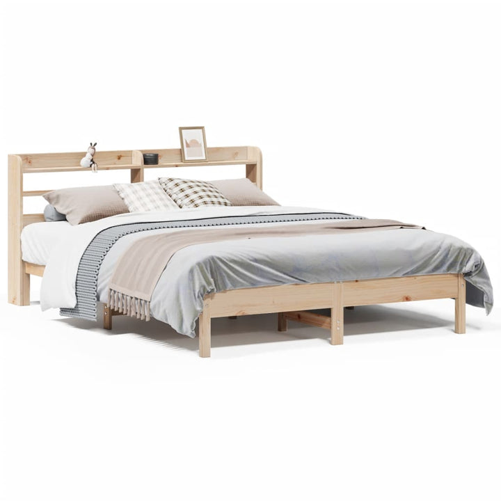 sengeramme uden madras 135x190 cm massivt fyrretræ hvid