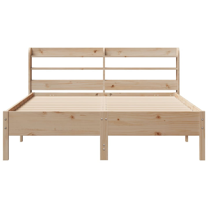 sengeramme uden madras 135x190 cm massivt fyrretræ hvid