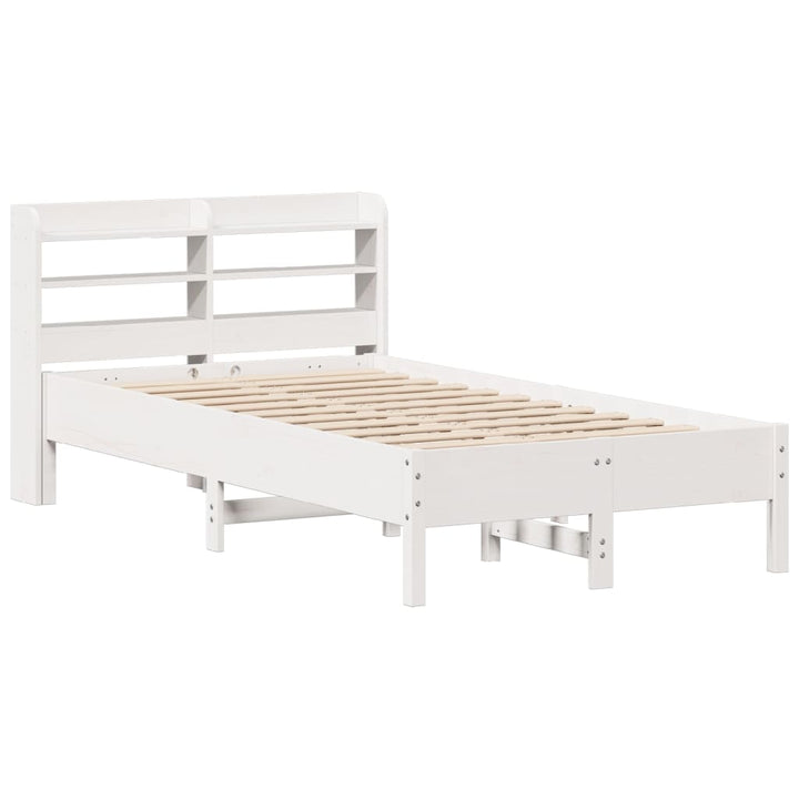 sengeramme uden madras 120x190 cm massivt fyrretræ hvid