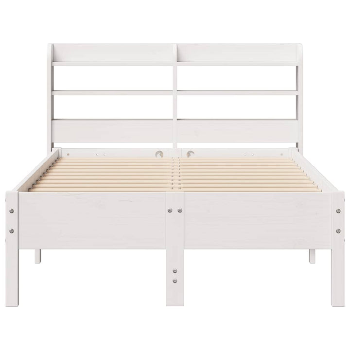 sengeramme uden madras 120x190 cm massivt fyrretræ hvid