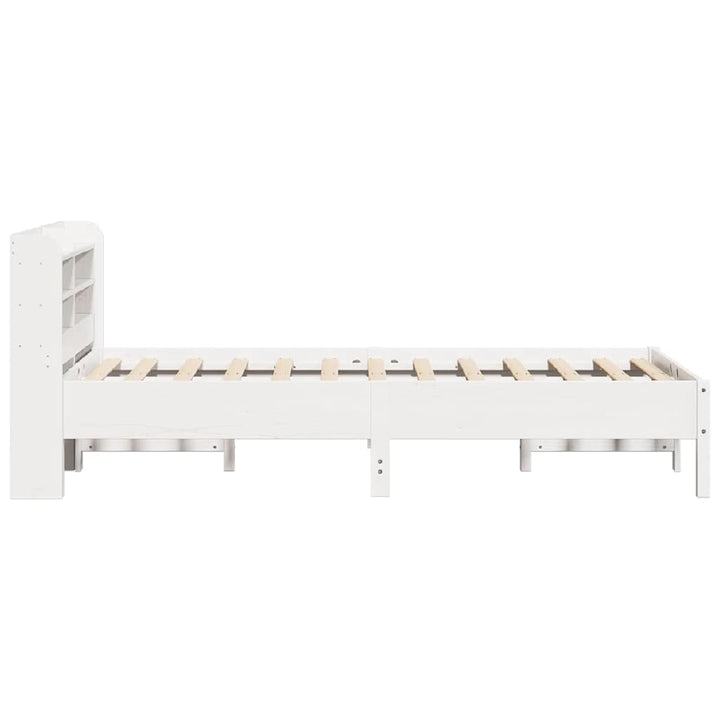 sengeramme uden madras 120x190 cm massivt fyrretræ hvid