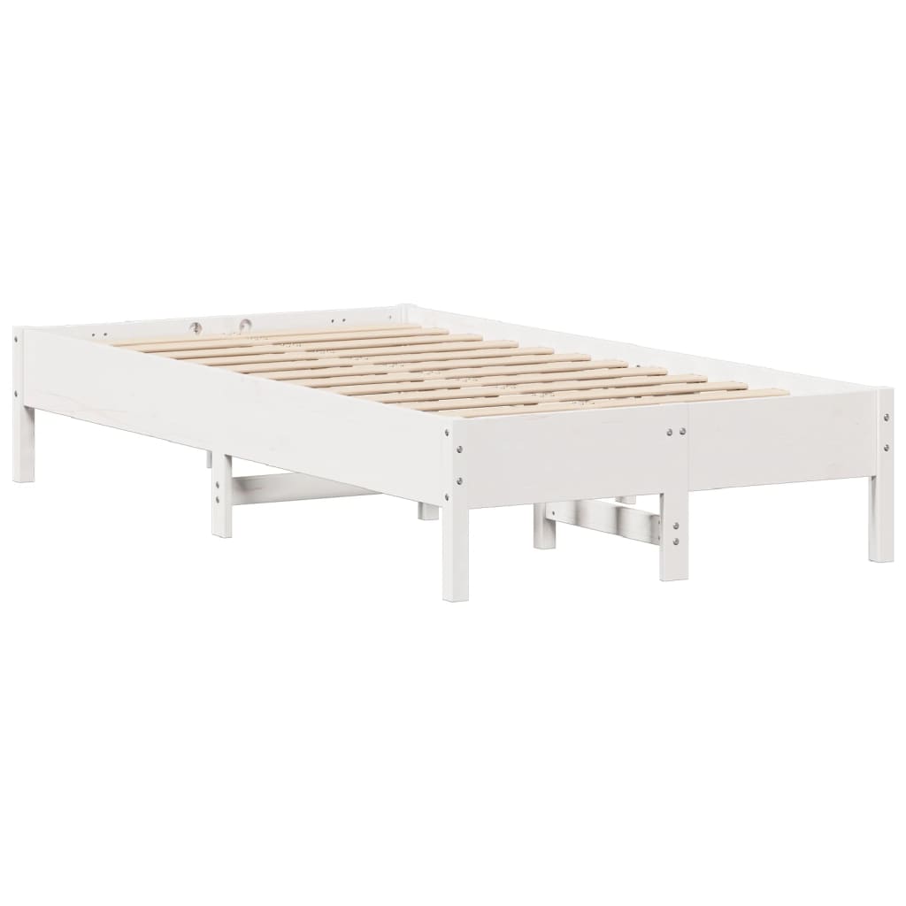 sengeramme uden madras 120x190 cm massivt fyrretræ hvid