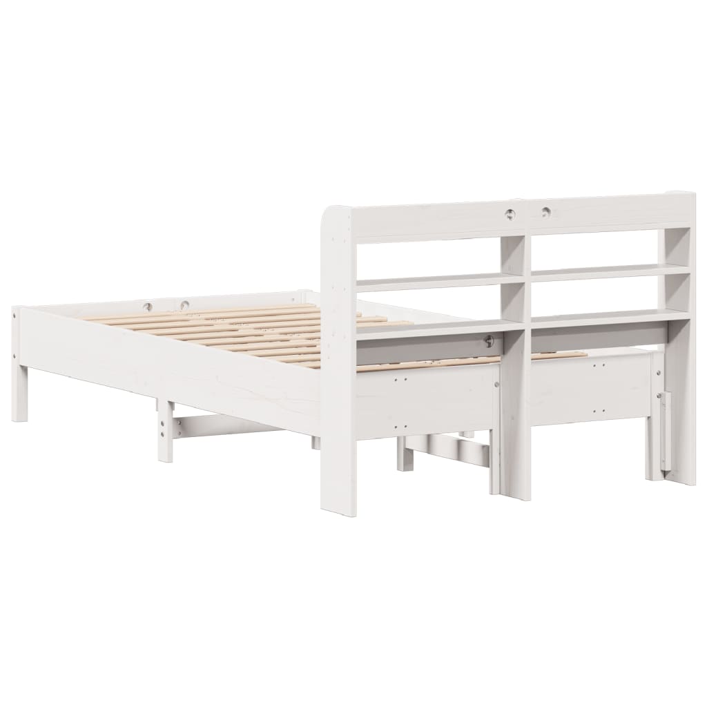 sengeramme uden madras 90x190 cm massivt fyrretræ hvid