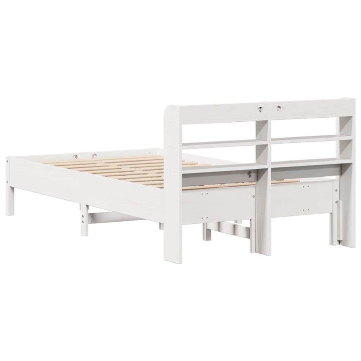 sengeramme uden madras 75x190 cm massivt fyrretræ hvid