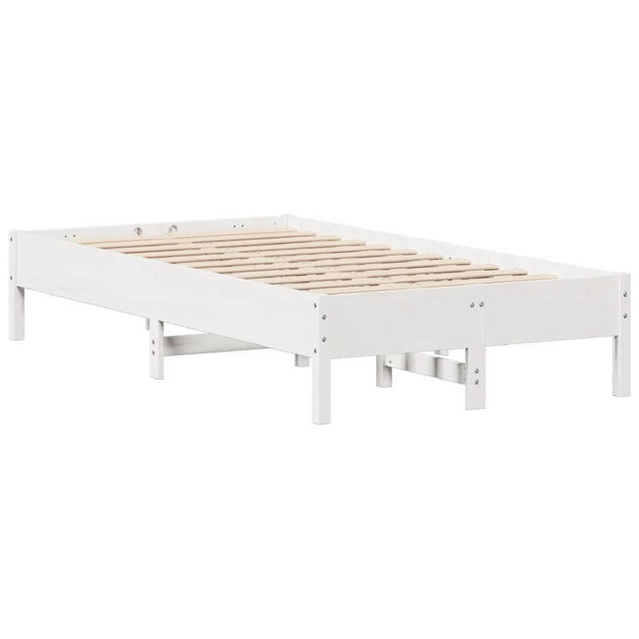 sengeramme uden madras 75x190 cm massivt fyrretræ hvid