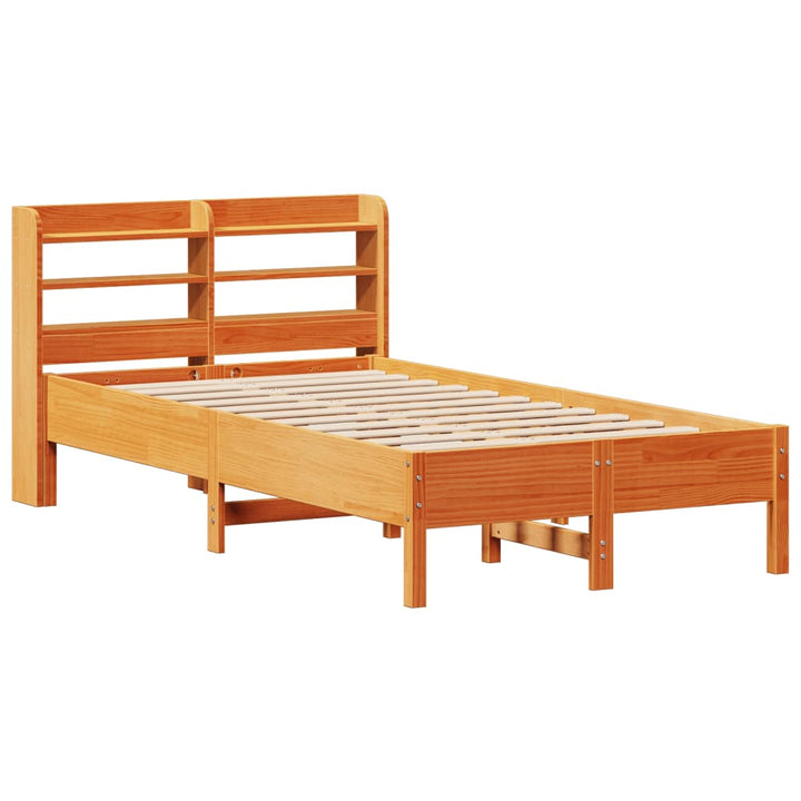 sengeramme uden madras 75x190 cm massivt fyrretræ gyldenbrun