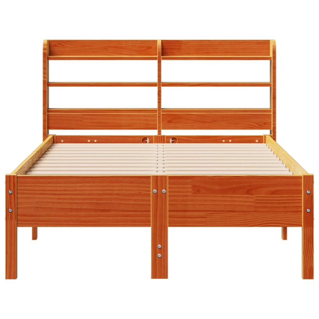 sengeramme uden madras 75x190 cm massivt fyrretræ gyldenbrun