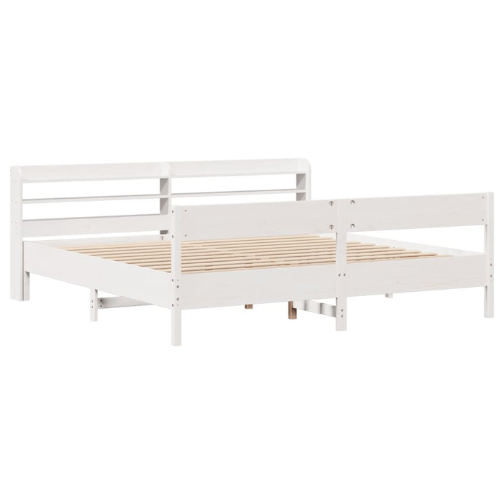 sengeramme uden madras 200x200 cm massivt fyrretræ hvid