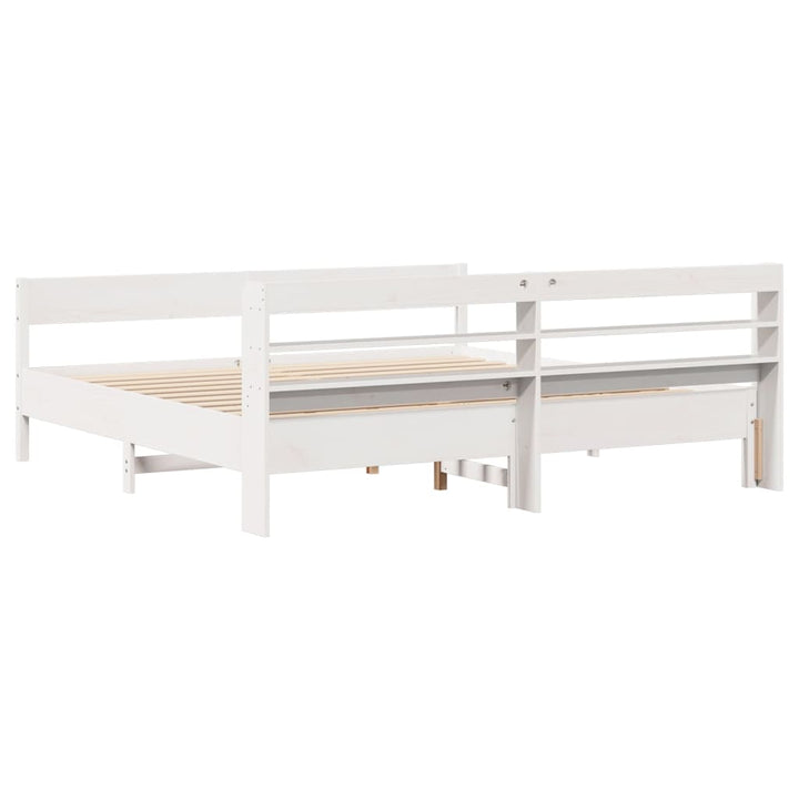 sengeramme uden madras 200x200 cm massivt fyrretræ hvid