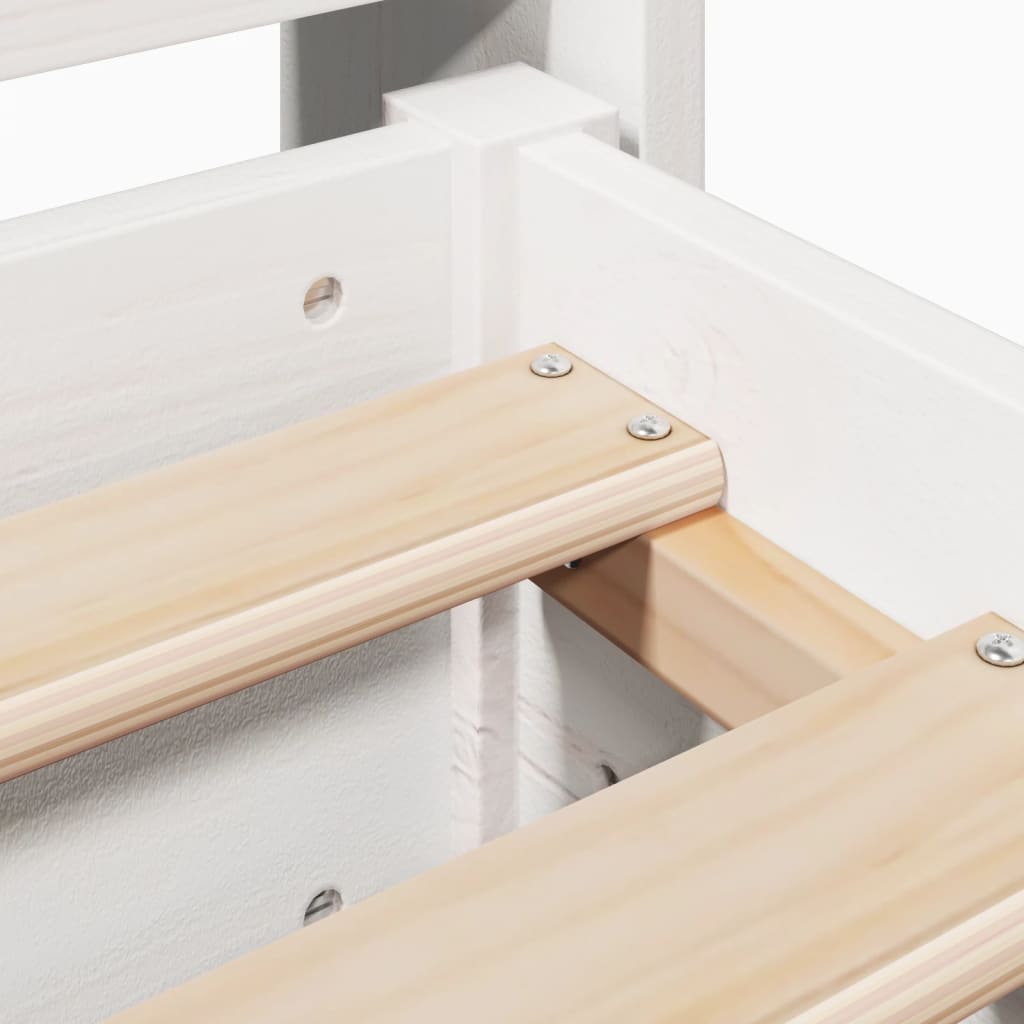 sengeramme uden madras 200x200 cm massivt fyrretræ hvid