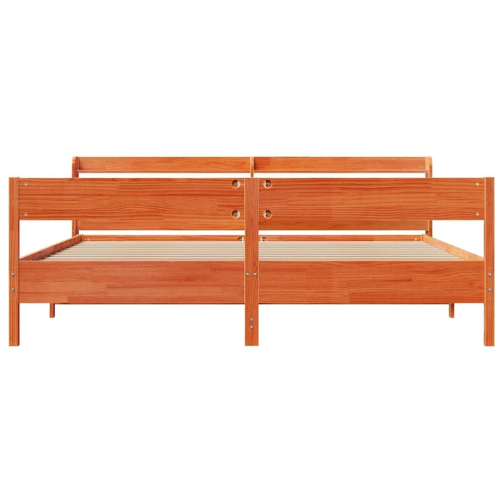 sengeramme uden madras 200x200 cm massivt fyrretræ gyldenbrun
