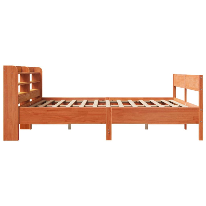 sengeramme uden madras 200x200 cm massivt fyrretræ gyldenbrun