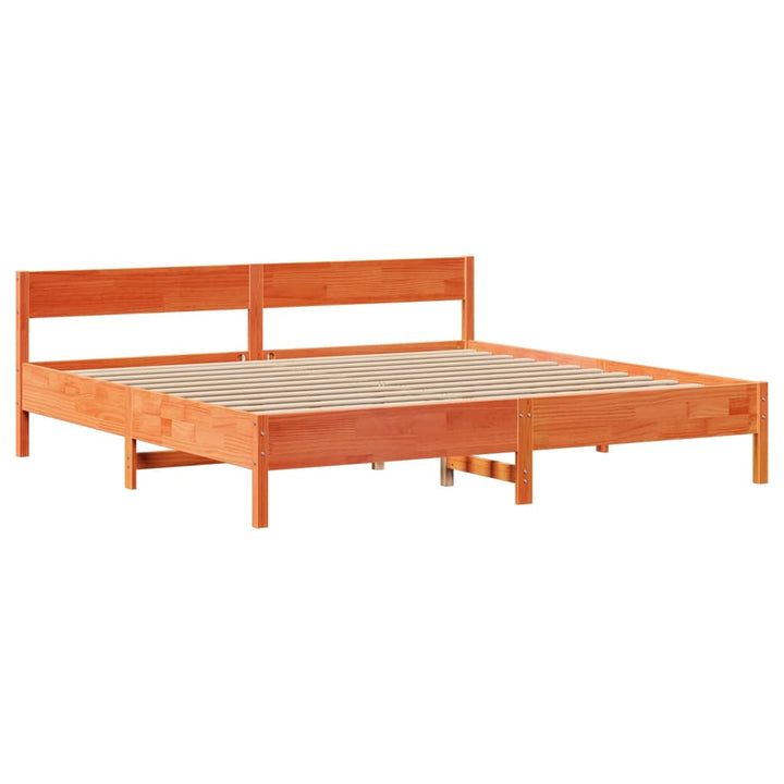 sengeramme uden madras 200x200 cm massivt fyrretræ gyldenbrun