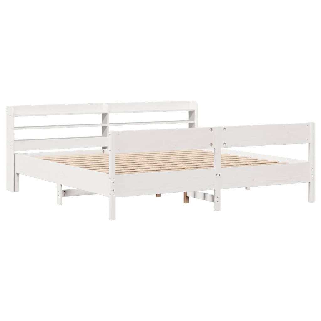 sengeramme uden madras 180x200 cm massivt fyrretræ hvid