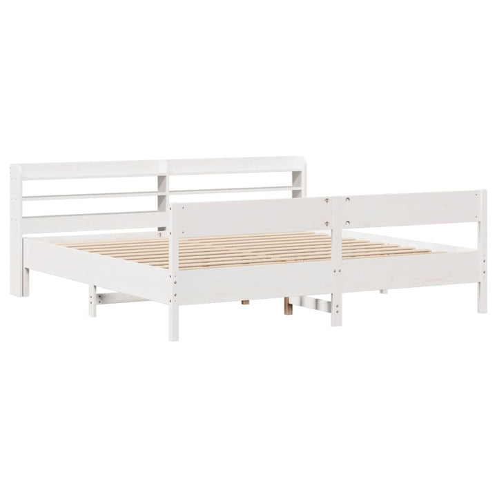 sengeramme uden madras 180x200 cm massivt fyrretræ hvid
