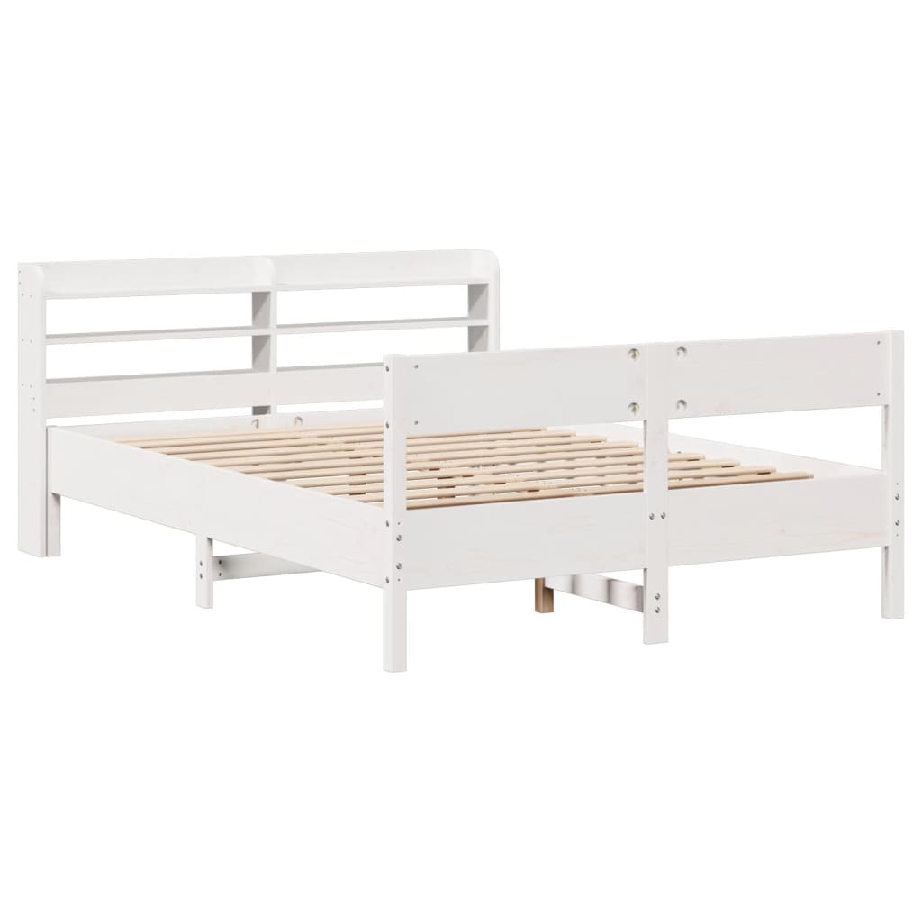 sengeramme uden madras 160x200 cm massivt fyrretræ hvid