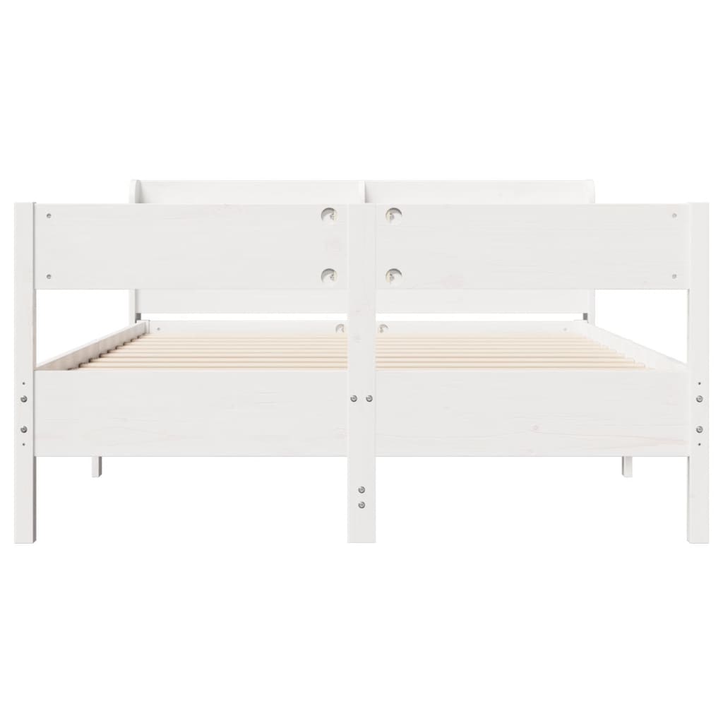 sengeramme uden madras 160x200 cm massivt fyrretræ hvid