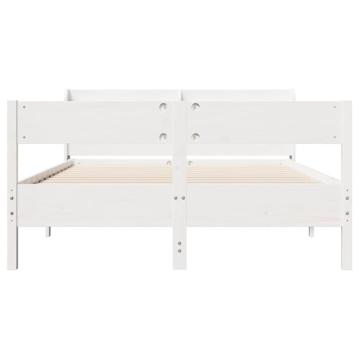 sengeramme uden madras 160x200 cm massivt fyrretræ hvid