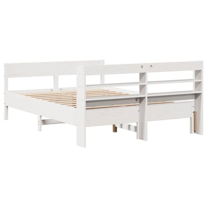 sengeramme uden madras 160x200 cm massivt fyrretræ hvid