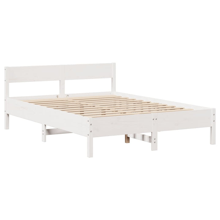 sengeramme uden madras 160x200 cm massivt fyrretræ hvid