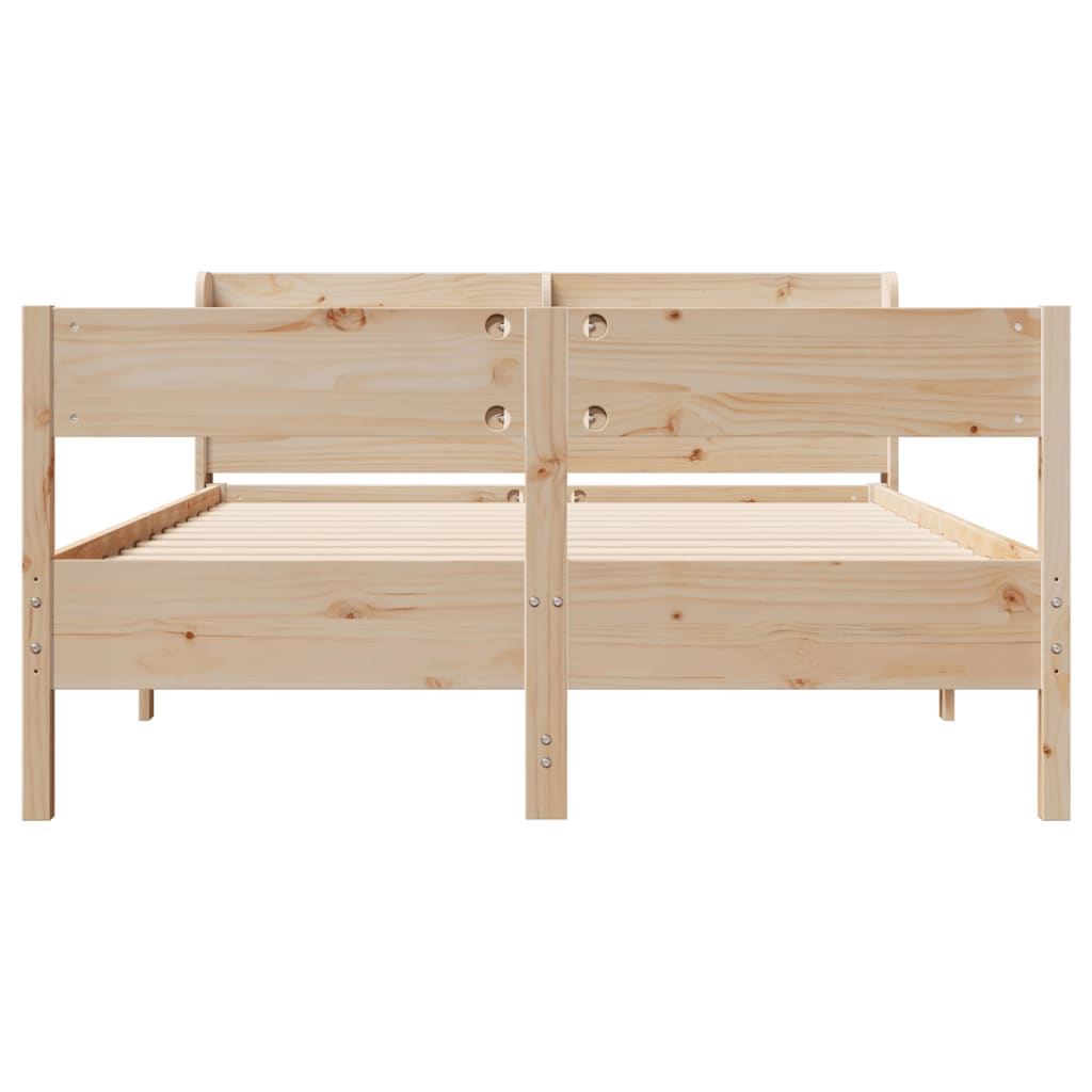 sengeramme uden madras 150x200 cm massivt fyrretræ