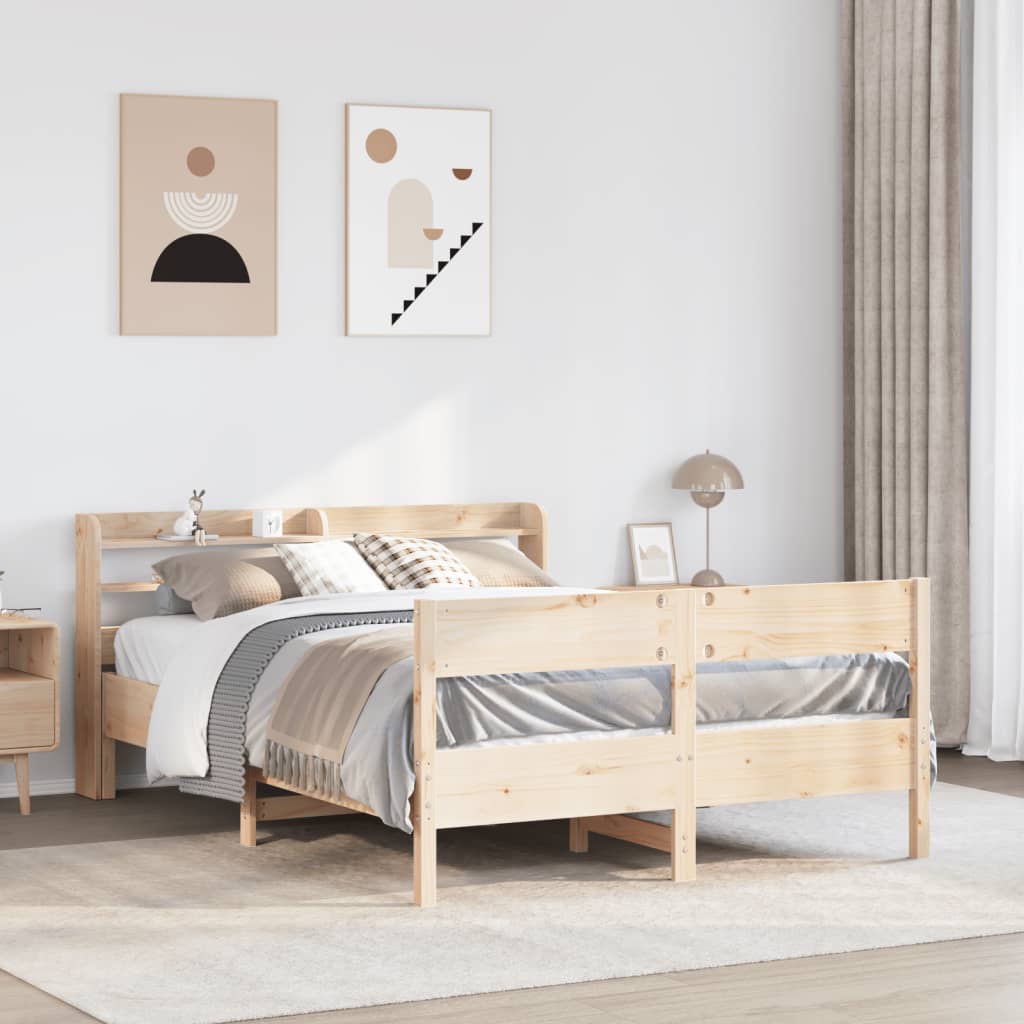 sengeramme uden madras 150x200 cm massivt fyrretræ