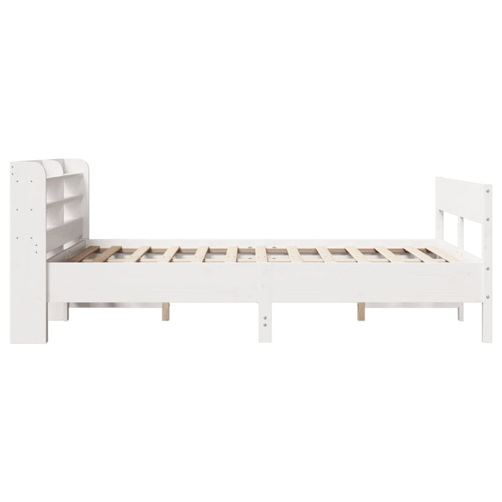 sengeramme uden madras 150x200 cm massivt fyrretræ hvid
