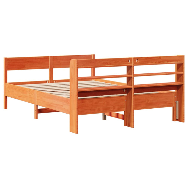 sengeramme uden madras 150x200 cm massivt fyrretræ gyldenbrun