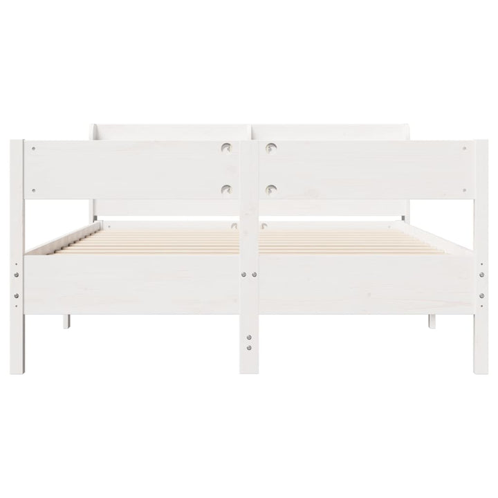 sengeramme uden madras 140x200 cm massivt fyrretræ hvid