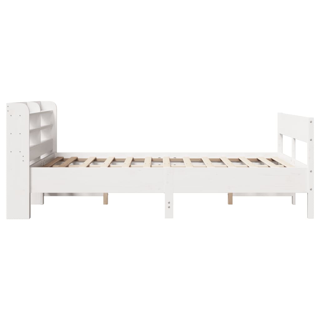 sengeramme uden madras 140x200 cm massivt fyrretræ hvid