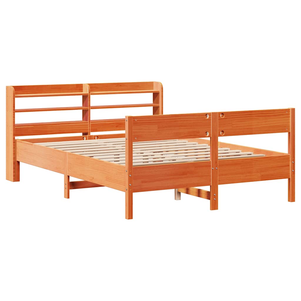 sengeramme uden madras 120x200 cm massivt fyrretræ gyldenbrun