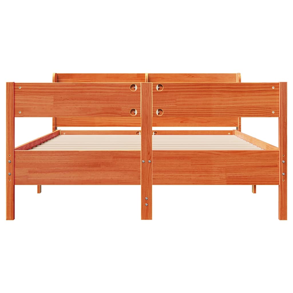 sengeramme uden madras 120x200 cm massivt fyrretræ gyldenbrun