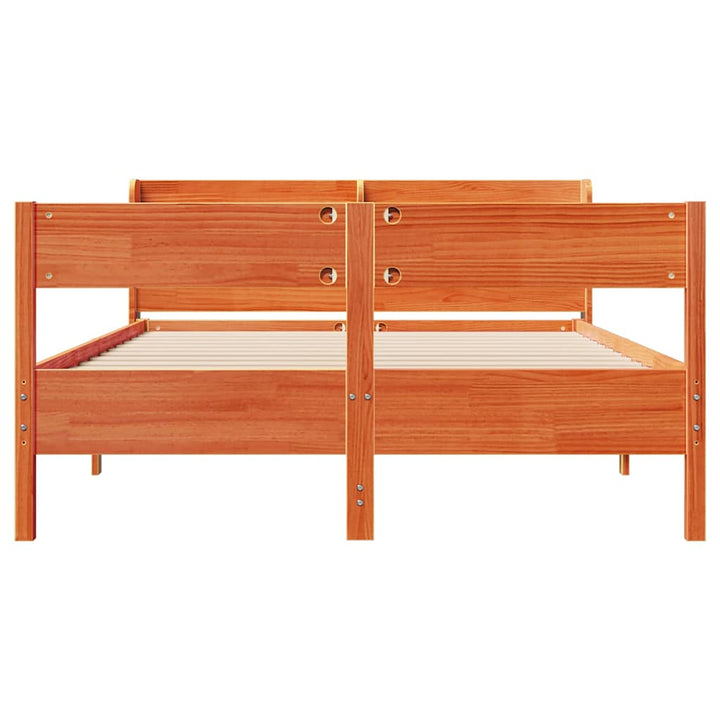 sengeramme uden madras 120x200 cm massivt fyrretræ gyldenbrun