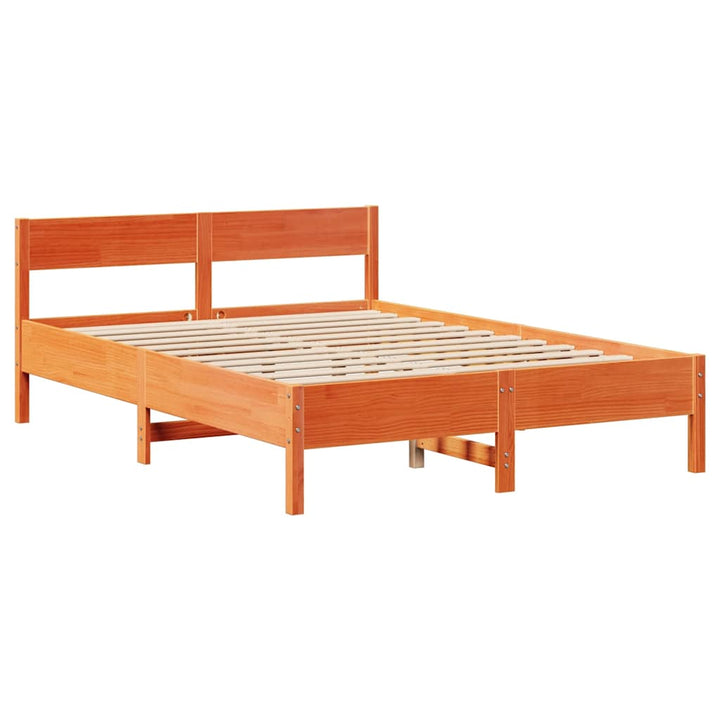 sengeramme uden madras 120x200 cm massivt fyrretræ gyldenbrun