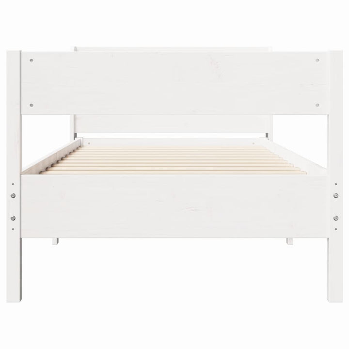 sengeramme uden madras 100x200 cm massivt fyrretræ hvid