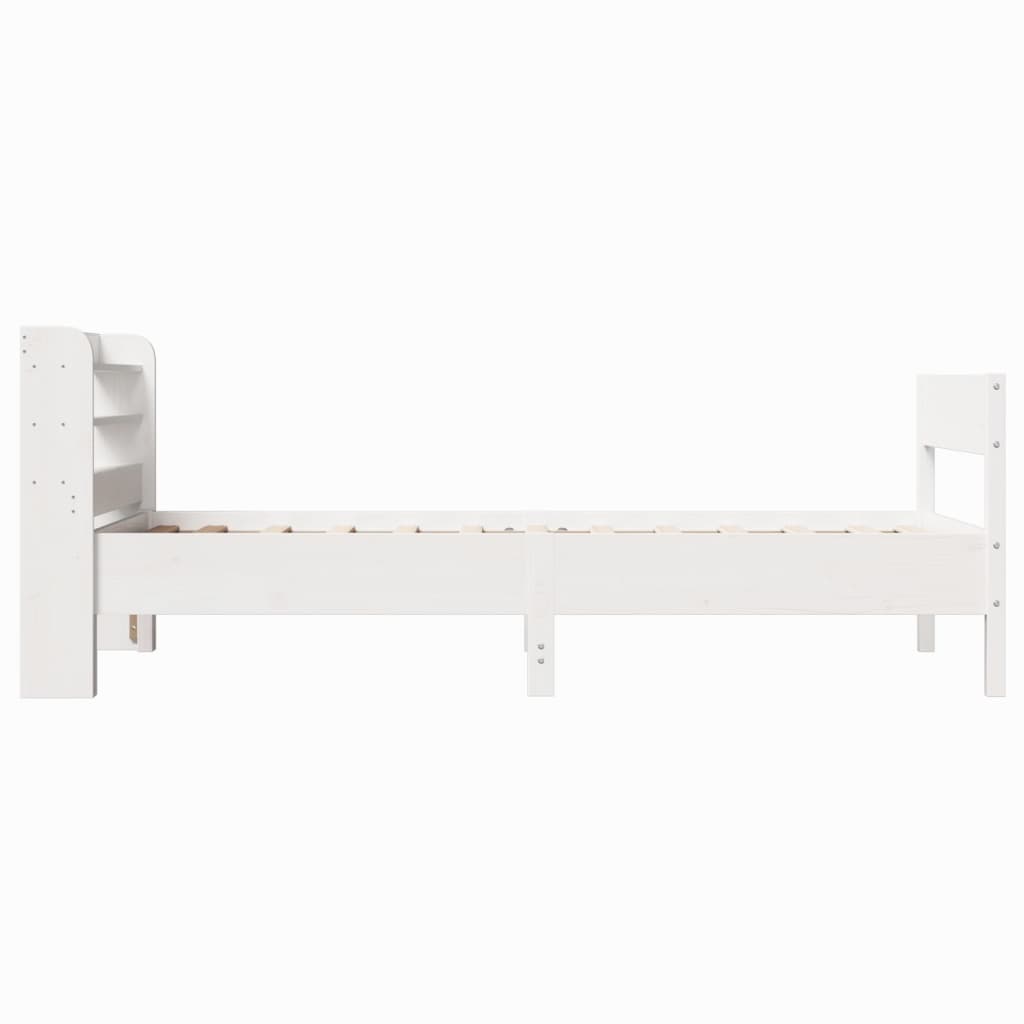 sengeramme uden madras 90x200 cm massivt fyrretræ hvid