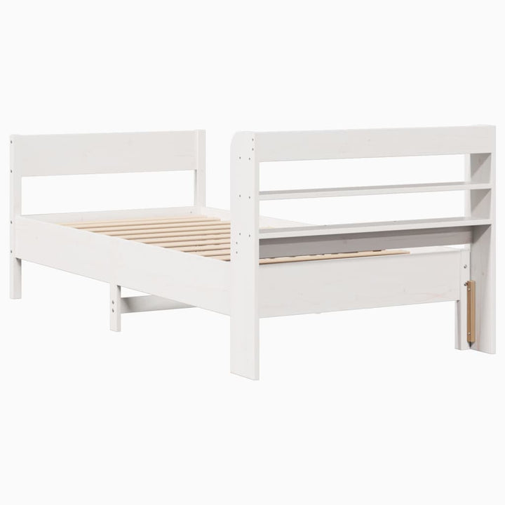 sengeramme uden madras 90x200 cm massivt fyrretræ hvid