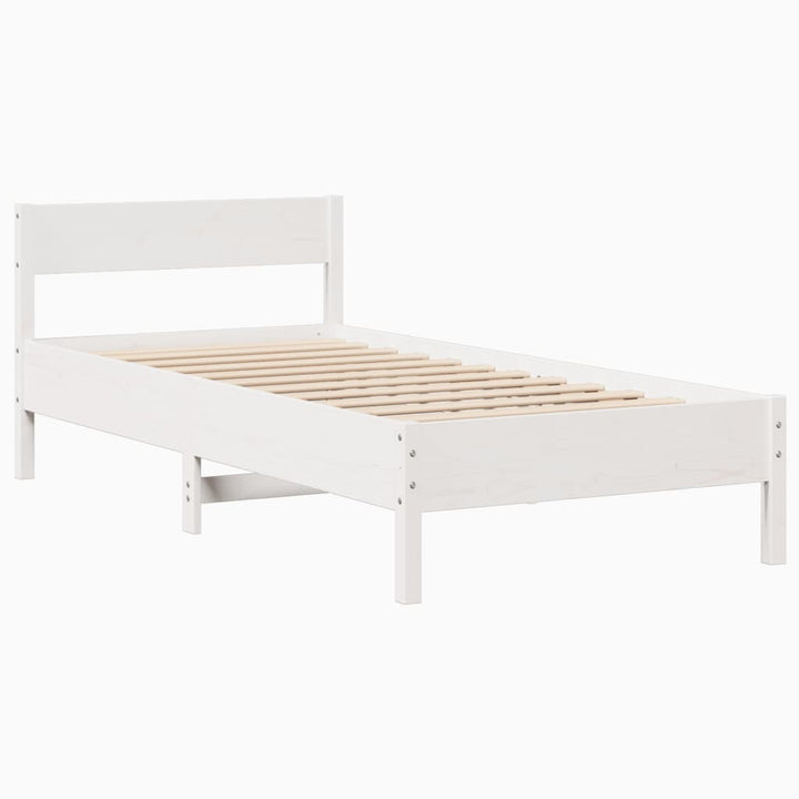 sengeramme uden madras 90x200 cm massivt fyrretræ hvid