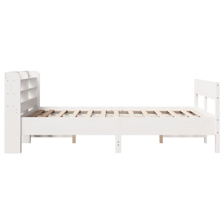 sengeramme uden madras 140x190 cm massivt fyrretræ hvid