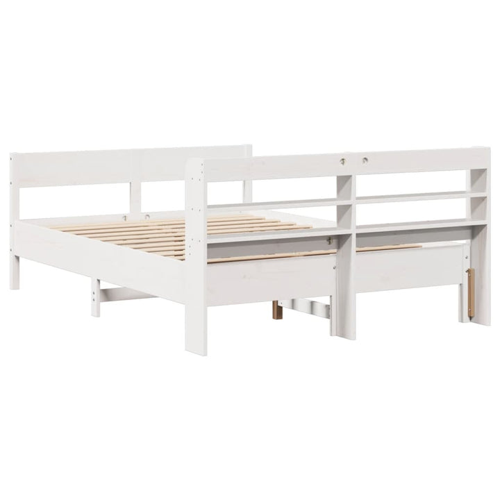sengeramme uden madras 140x190 cm massivt fyrretræ hvid